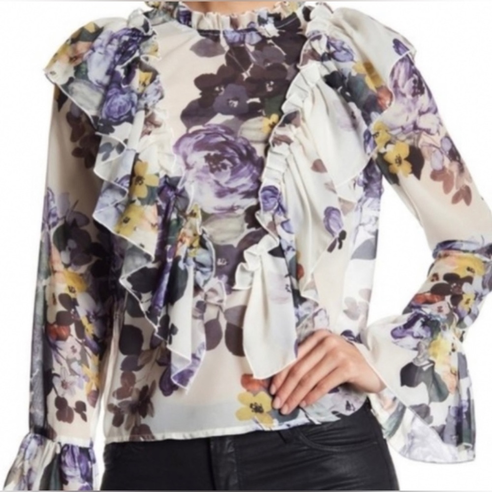 Ontwelth new sheer floral blouse size small beautiful excellent condition!